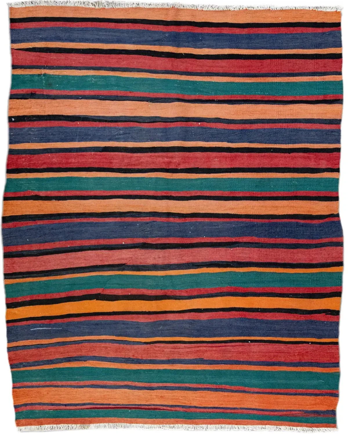 Kilim Striped Wool Rug - Apadana - Yellow - Yellow