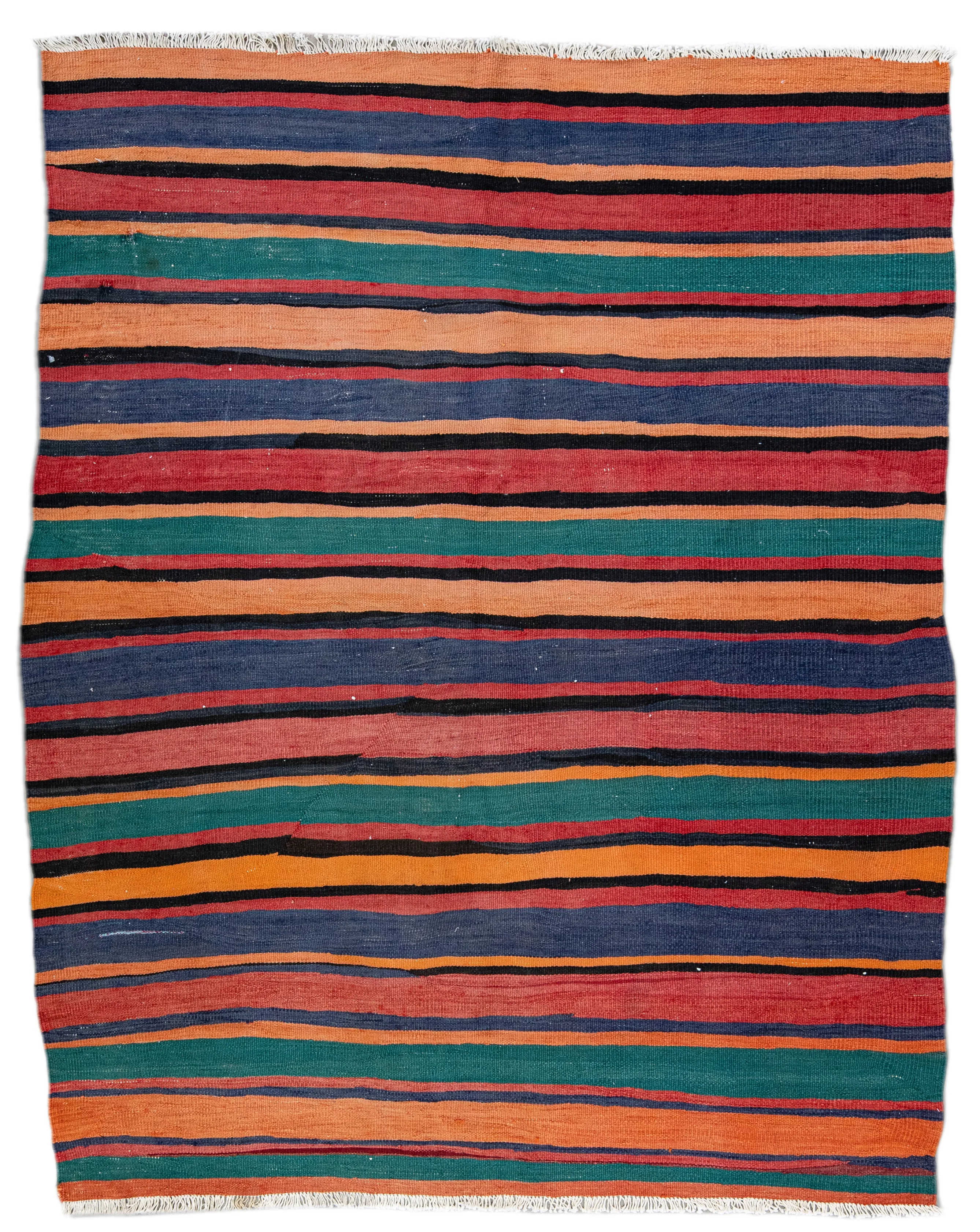 Kilim Striped Wool Rug - Apadana - Yellow - Yellow