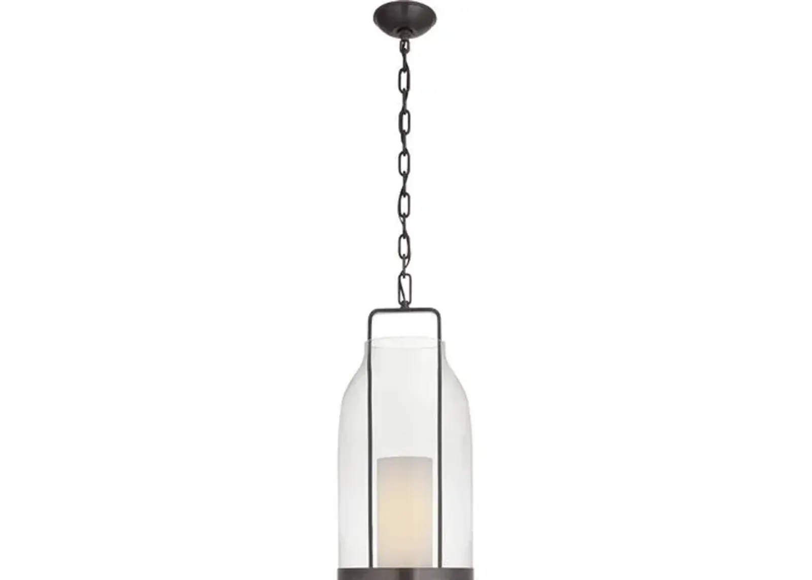 Ralph Lauren Home - Visual Comfort - Ollie Medium Glass Lantern - Bronze - Clear