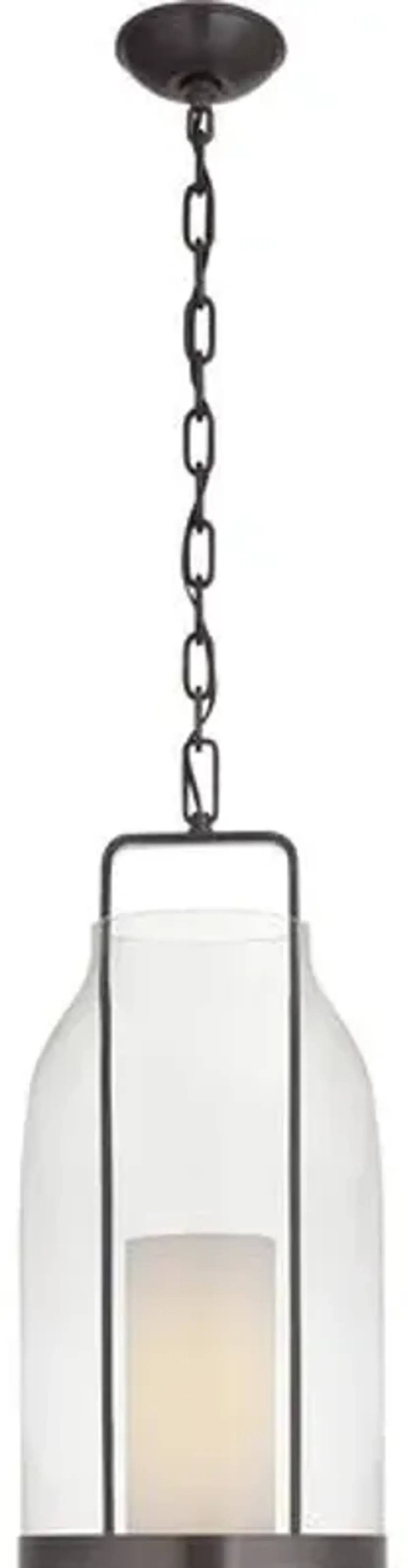 Ralph Lauren Home - Visual Comfort - Ollie Medium Glass Lantern - Bronze - Clear