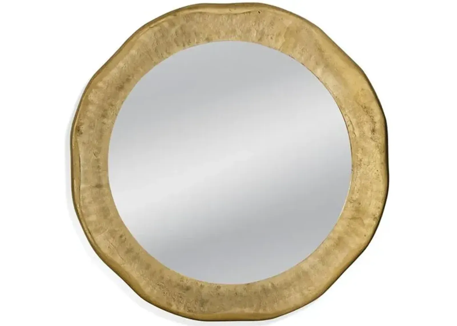 Shayna Round Wall Mirror - Antique Gold - Handcrafted