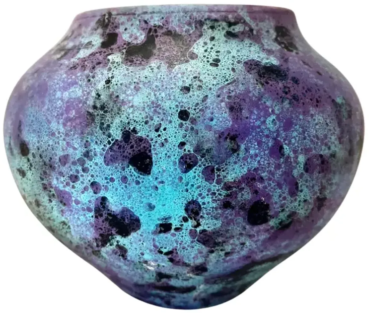 Purple & Turquoise "Marbleized" Vase - Pilar Collection