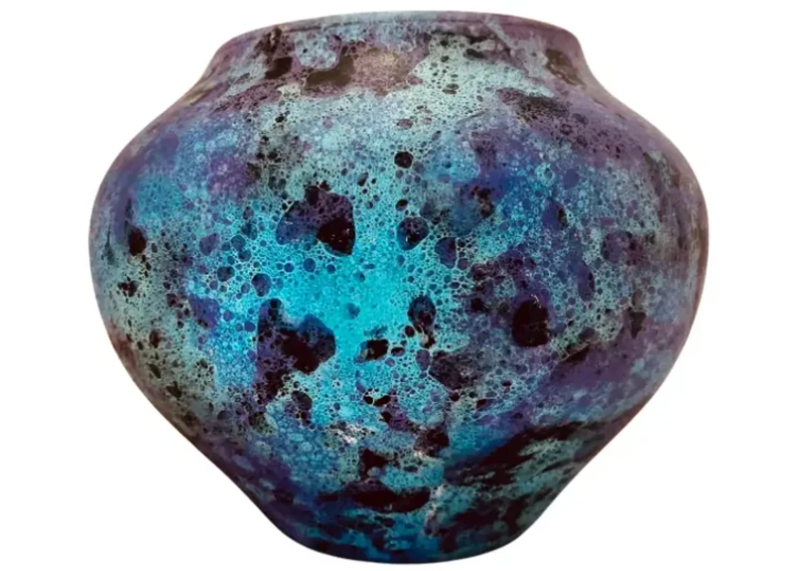 Purple & Turquoise "Marbleized" Vase - Pilar Collection