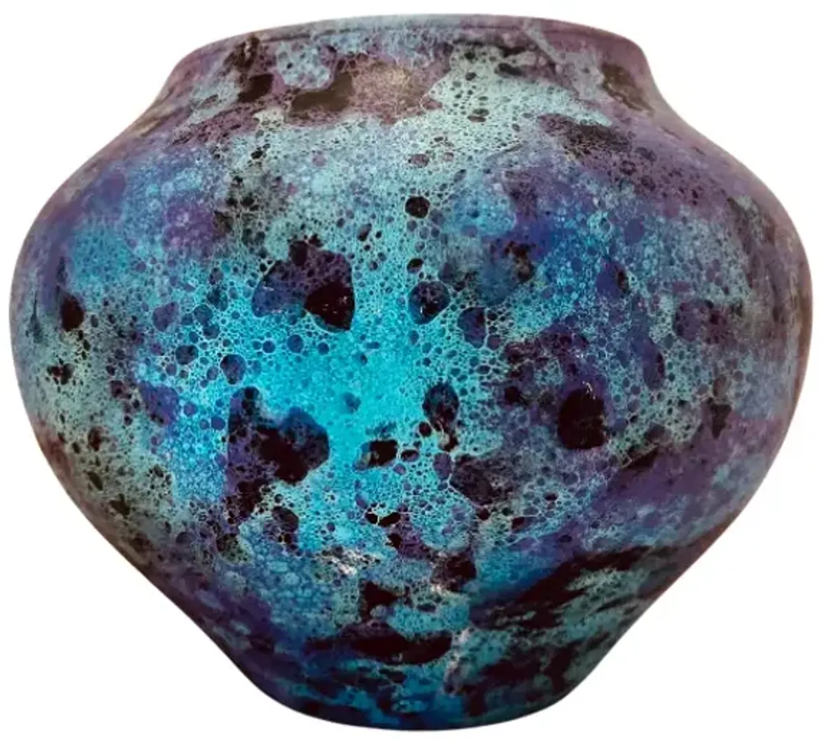 Purple & Turquoise "Marbleized" Vase - Pilar Collection