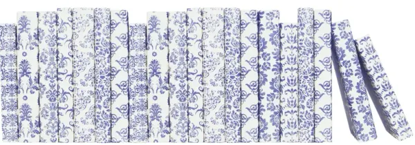 Damask Wrapped Books by the Foot, Royal Peri