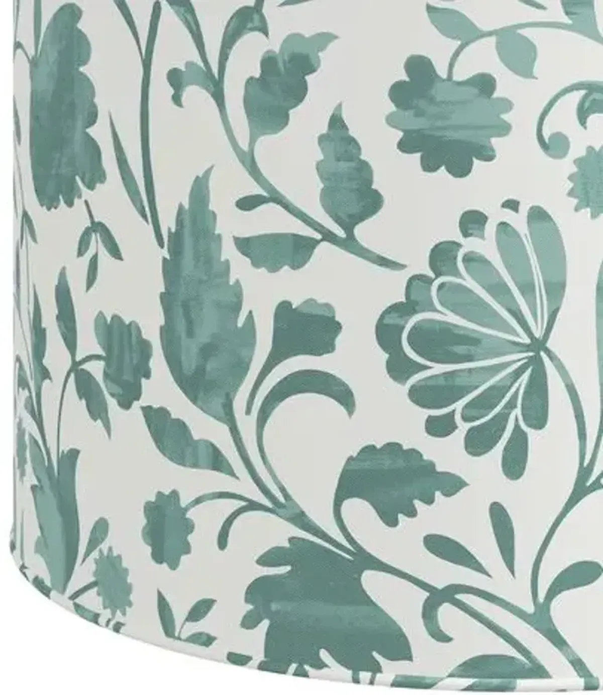 Harper Vine Floral Ottoman - Green