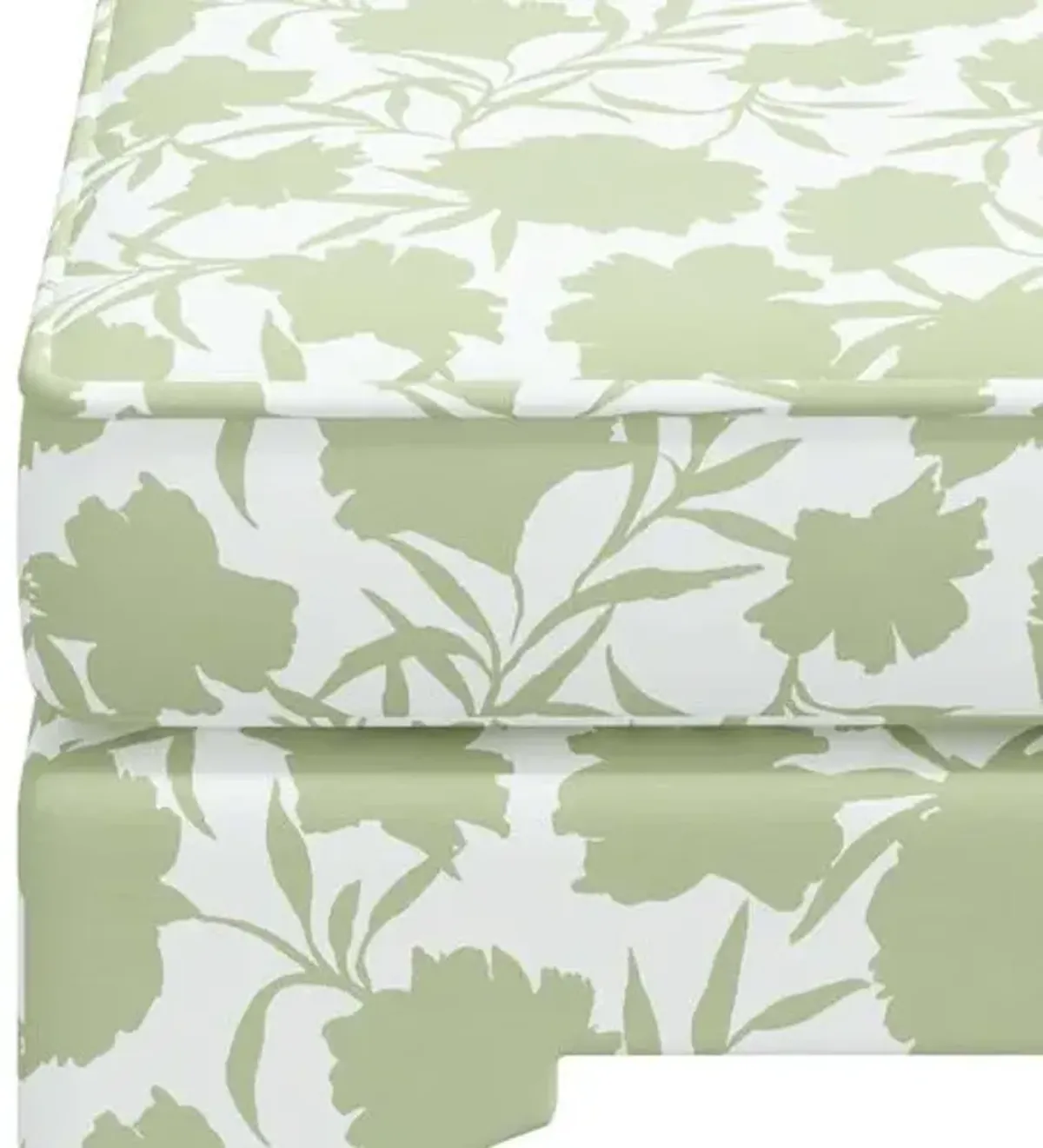 Maude Garden Floral Ottoman - Green