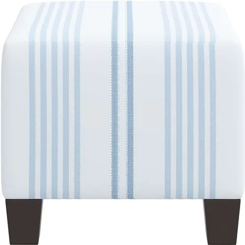 Berit Ticking Stripe Ottoman - Blue