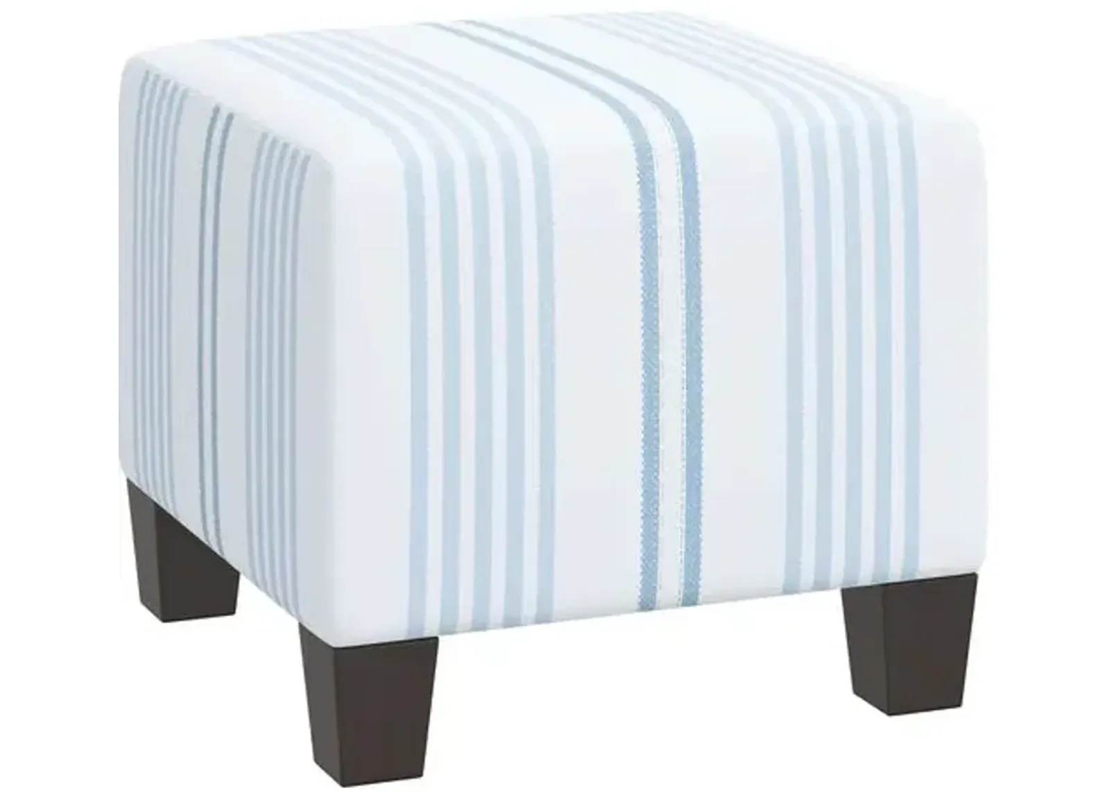 Berit Ticking Stripe Ottoman - Blue