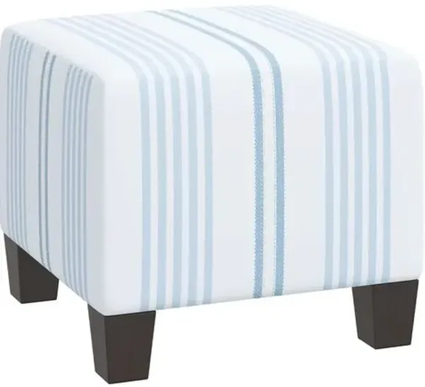 Berit Ticking Stripe Ottoman - Blue