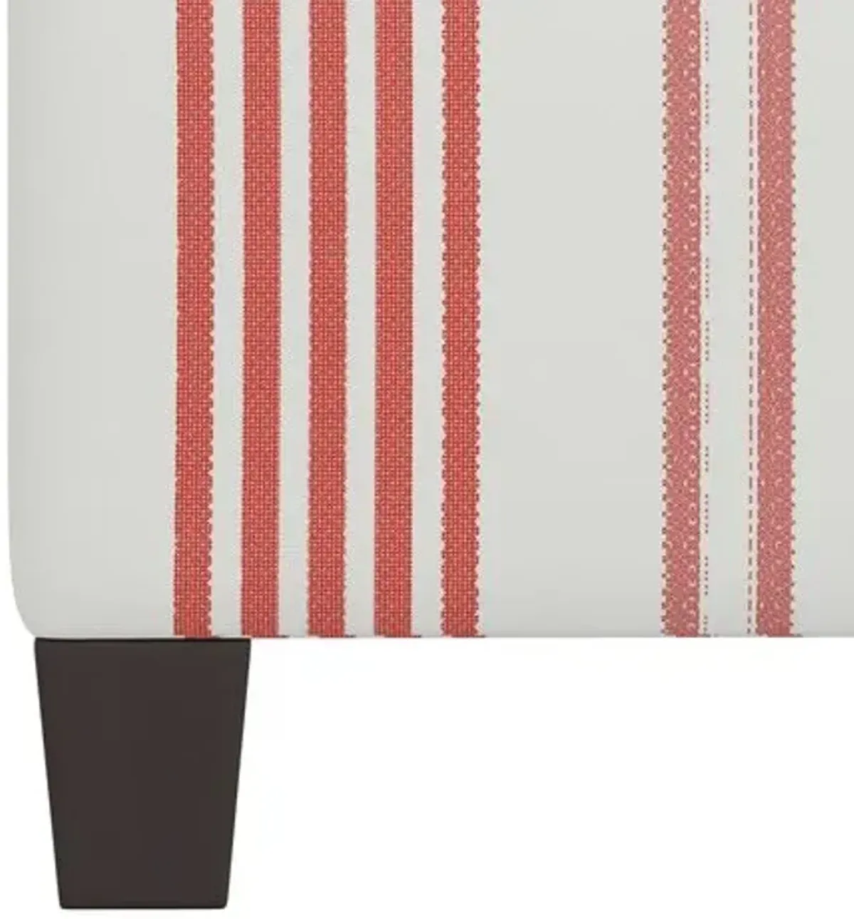 Berit Ticking Stripe Ottoman - Red