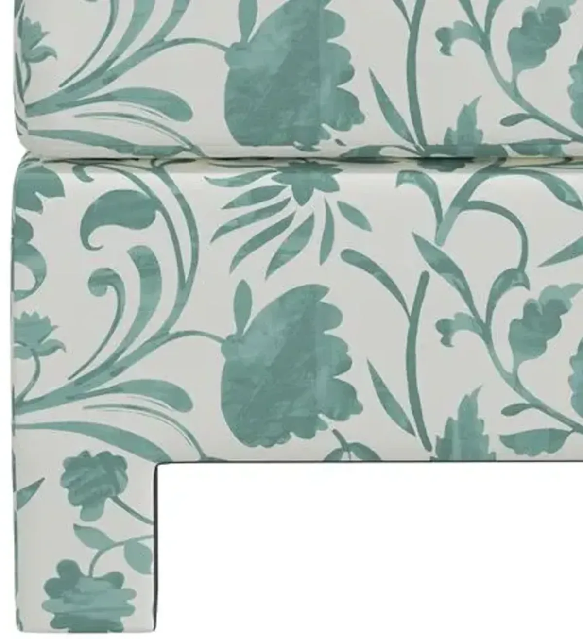 Bryn Vine Floral Ottoman - Green