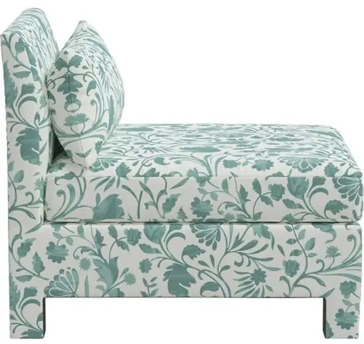 Bryn Vine Floral Slipper Chair - Green