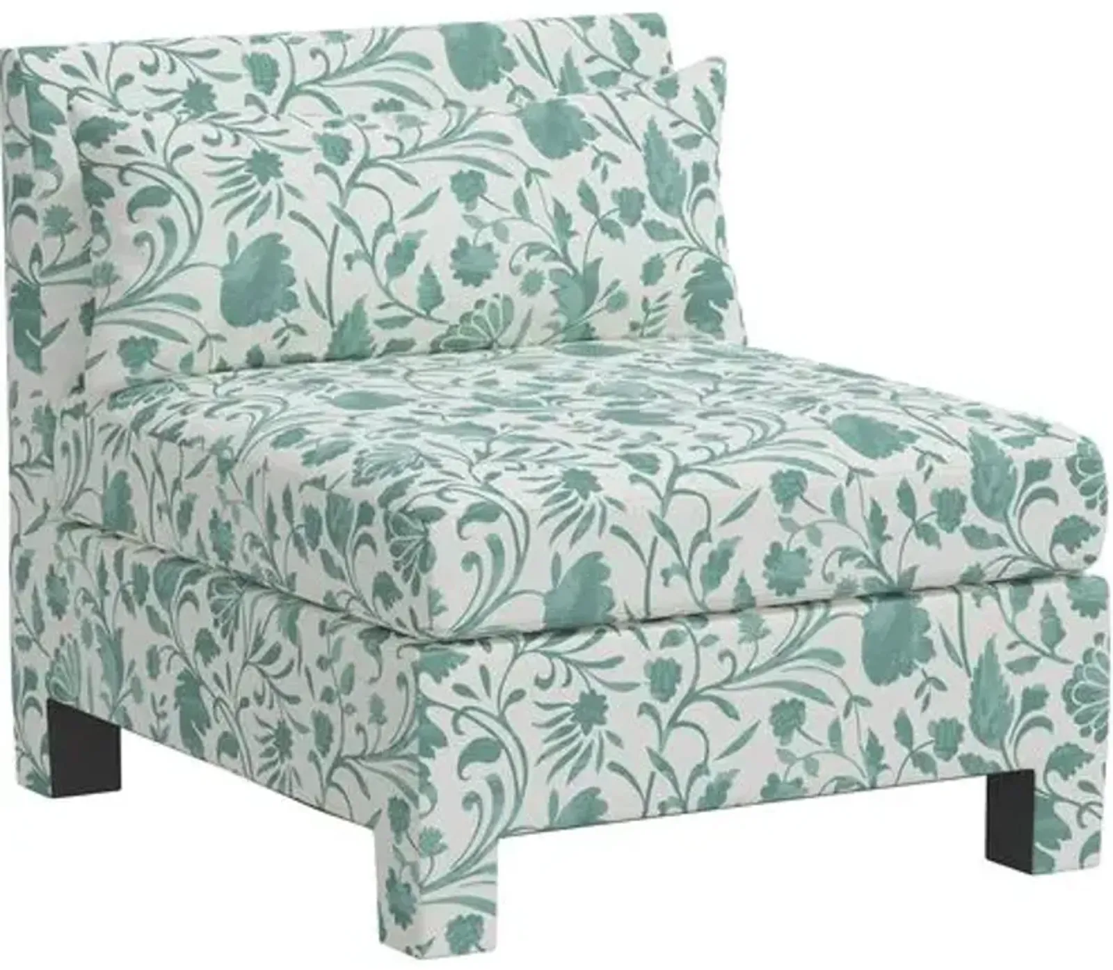 Bryn Vine Floral Slipper Chair - Green