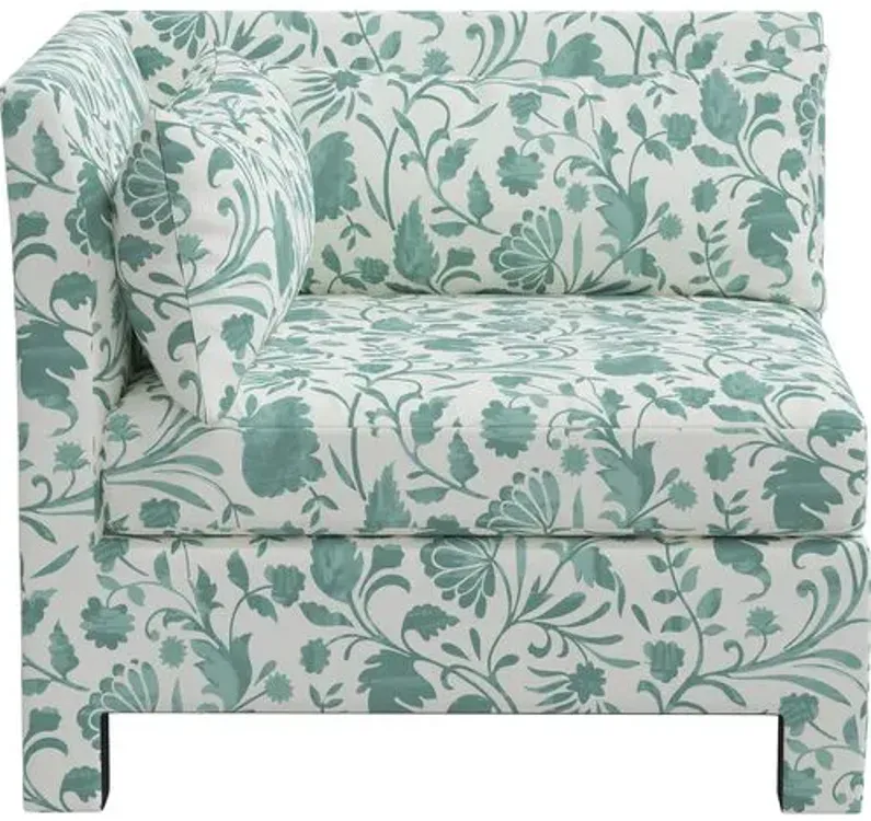 Bryn Vine Floral Corner Chair - Green