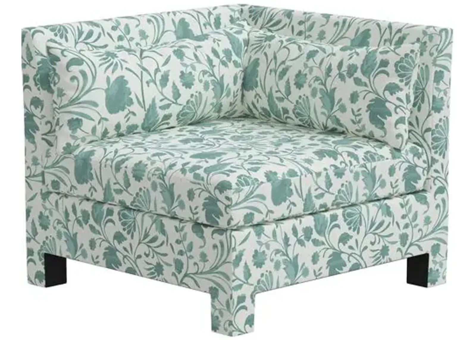 Bryn Vine Floral Corner Chair - Green