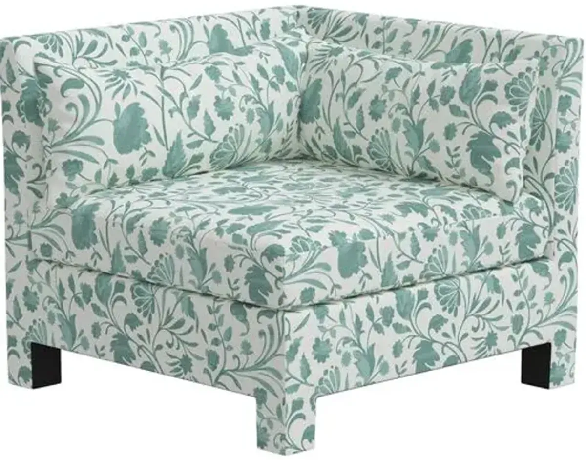 Bryn Vine Floral Corner Chair - Green