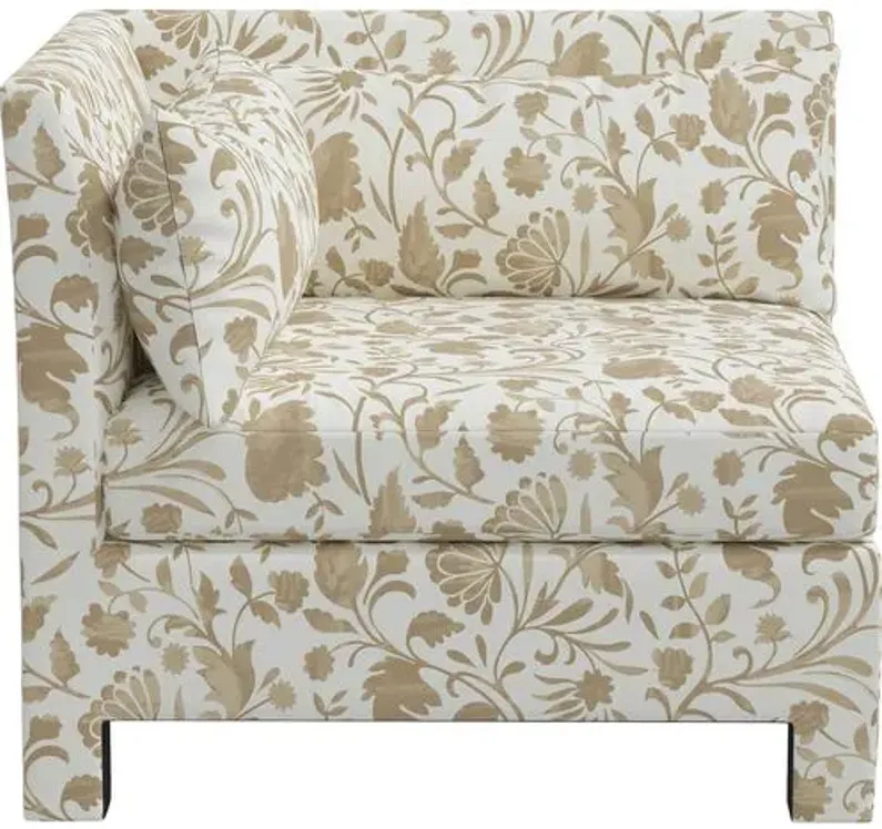 Bryn Vine Floral Corner Chair - Beige