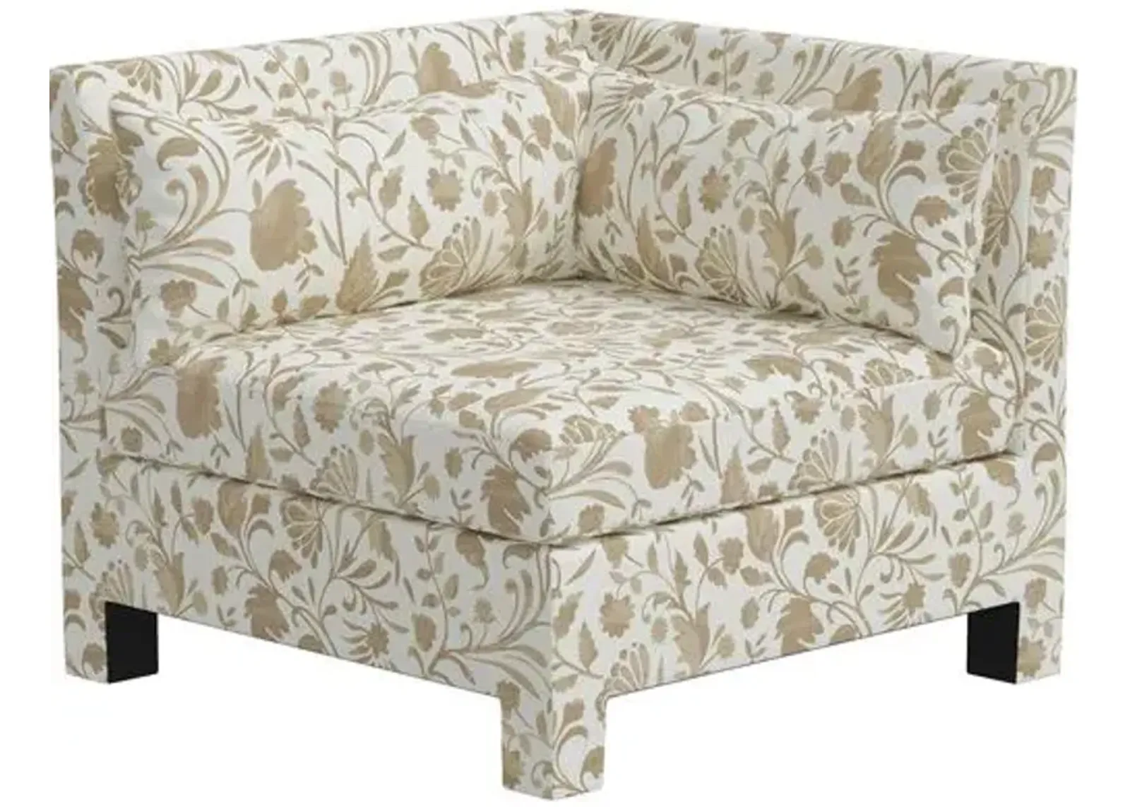 Bryn Vine Floral Corner Chair - Beige