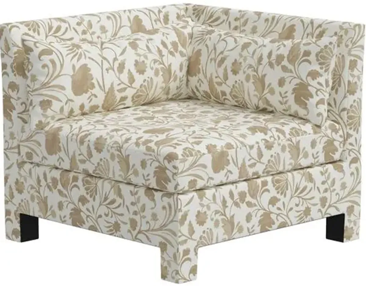 Bryn Vine Floral Corner Chair - Beige