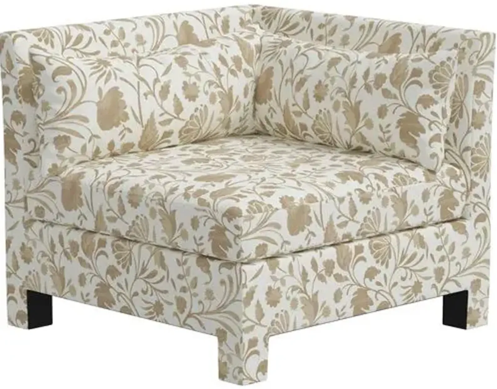 Bryn Vine Floral Corner Chair - Beige