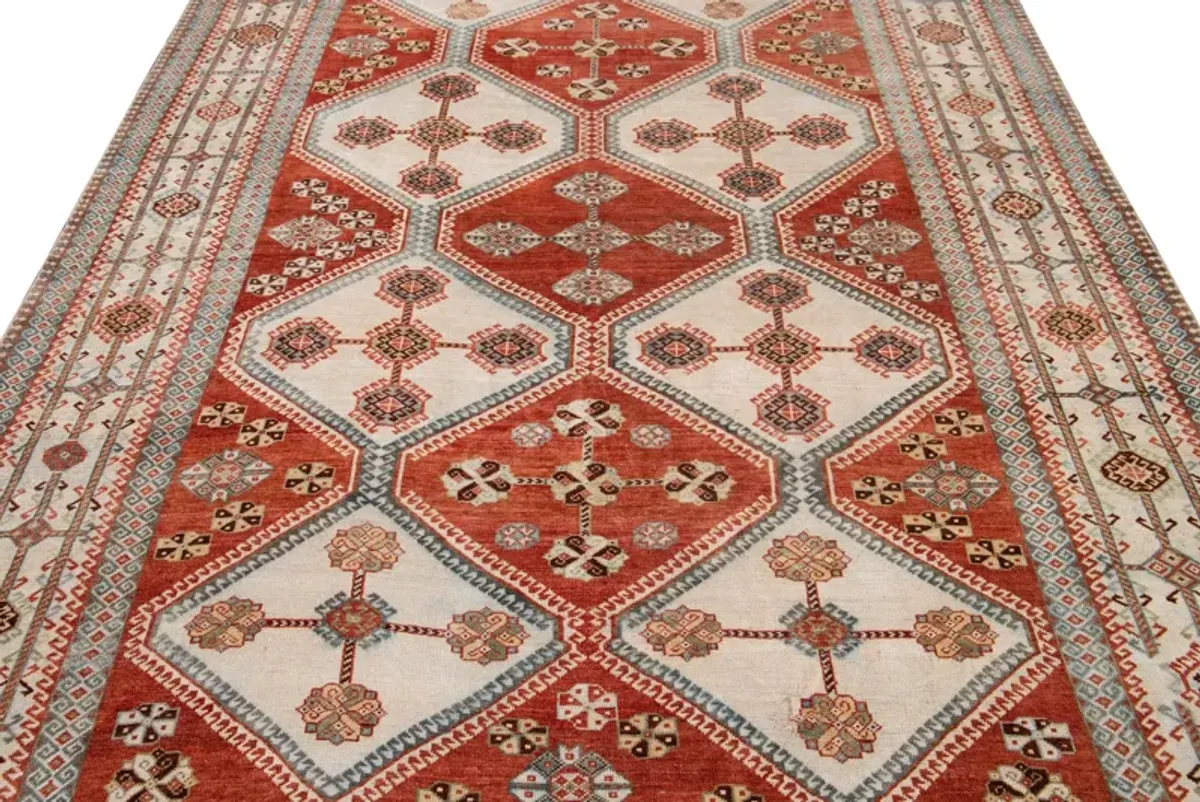 Antique Afshar RedWool Rug - Apadana - red