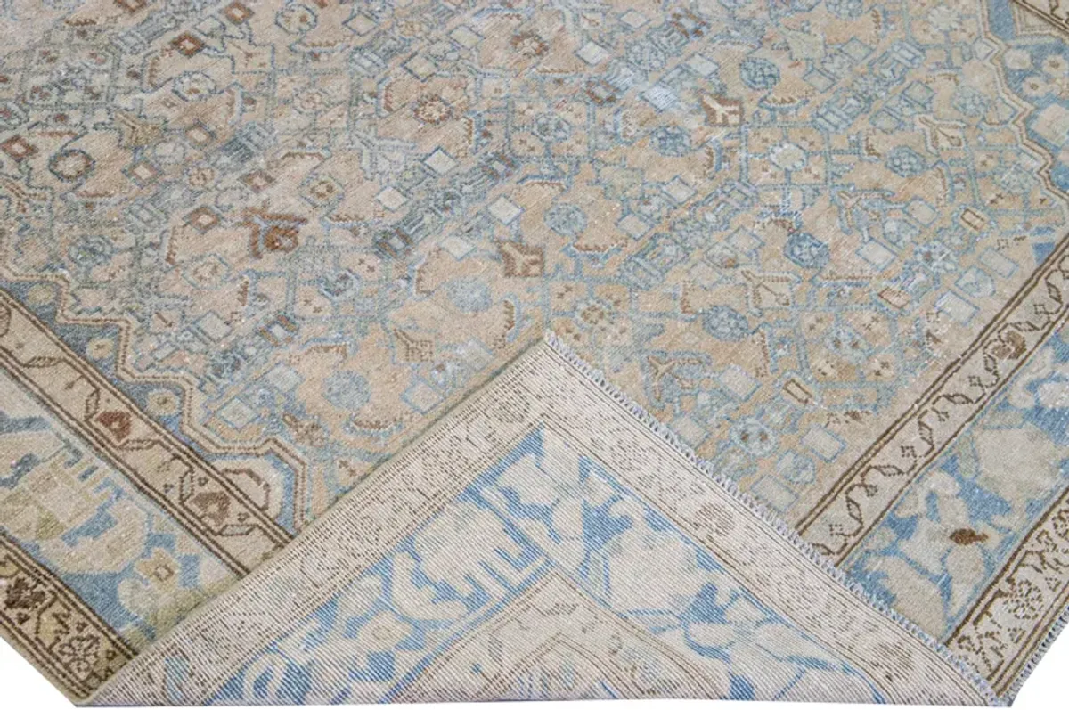 Vintage Malayer Blue Wool Rug - Apadana - Blue