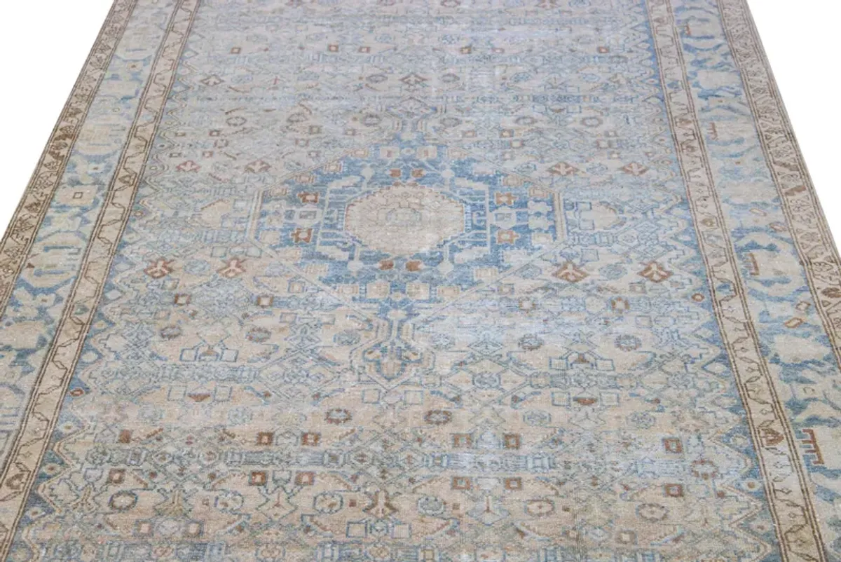 Vintage Malayer Blue Wool Rug - Apadana - Blue