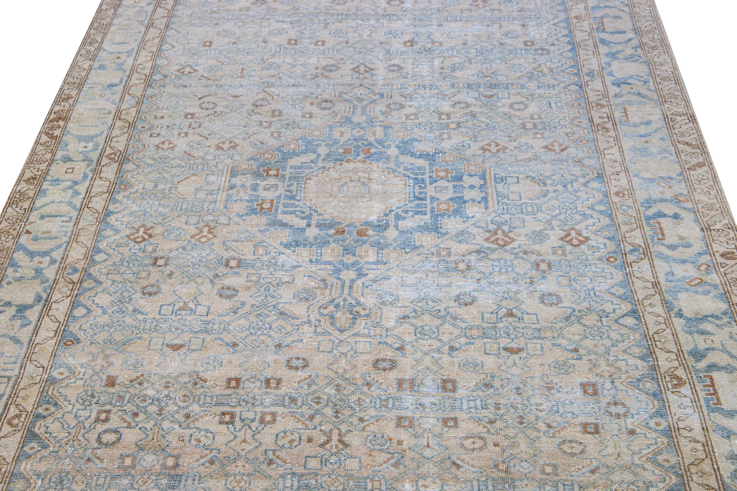 Vintage Malayer Blue Wool Rug - Apadana - Blue