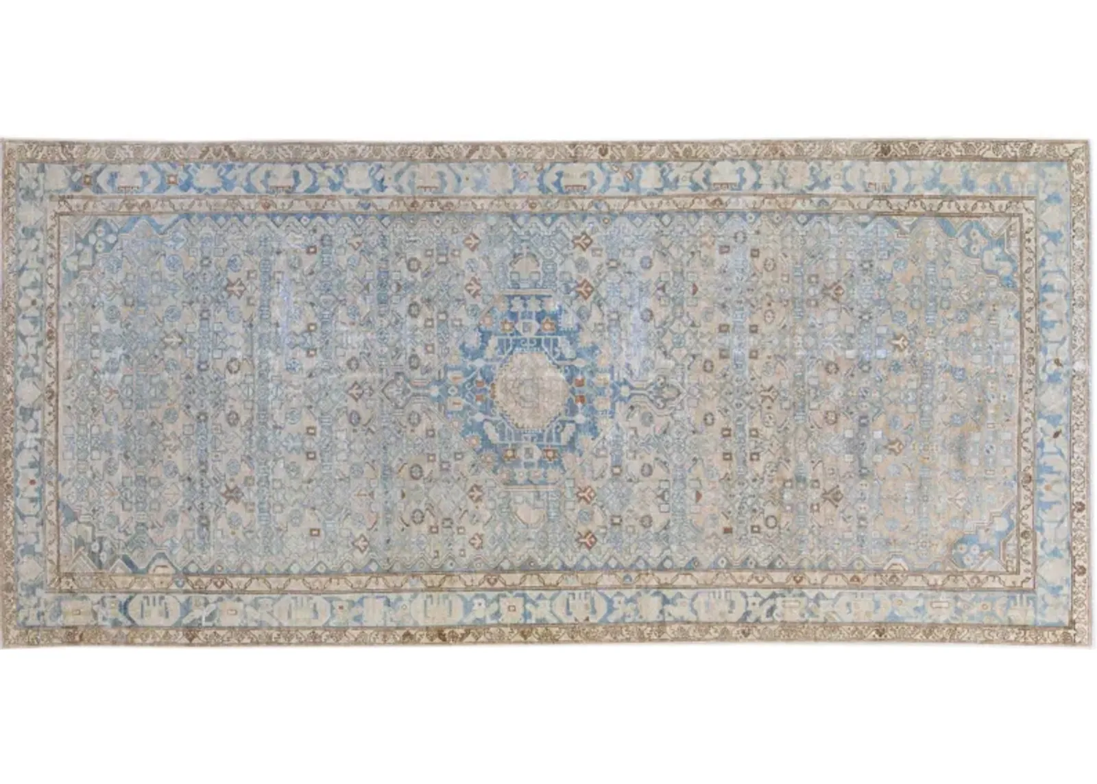 Vintage Malayer Blue Wool Rug - Apadana - Blue