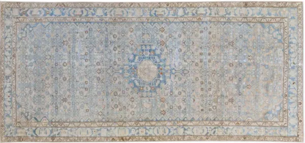 Vintage Malayer Blue Wool Rug - Apadana - Blue