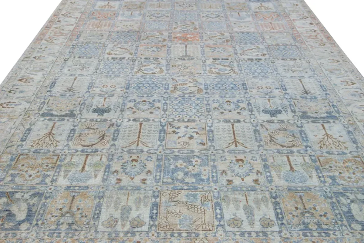 Antique Tabriz Blue Wool Rug - Apadana - Blue