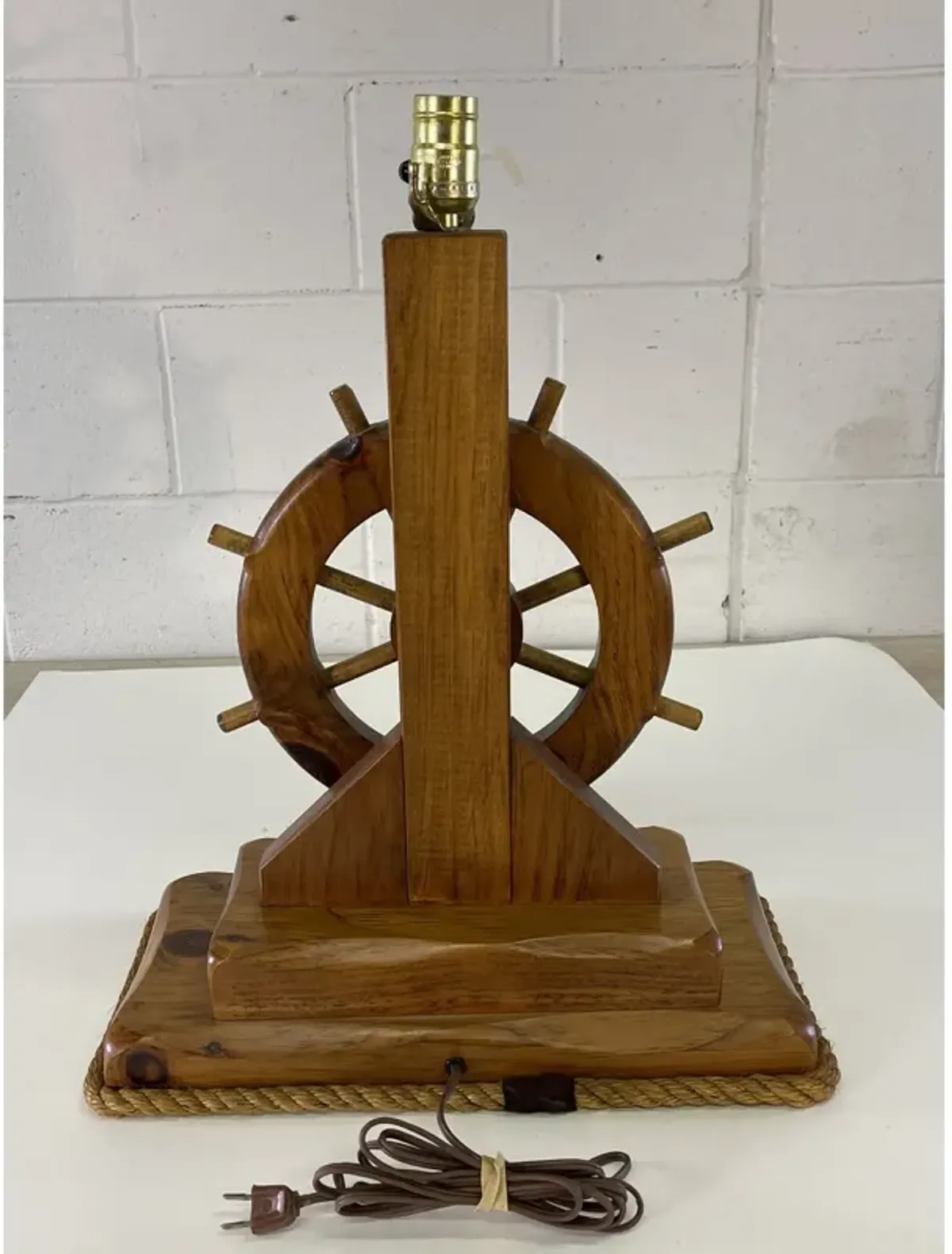 Nautical Ships Wheel Wood Table Lamp - 2-b-Modern