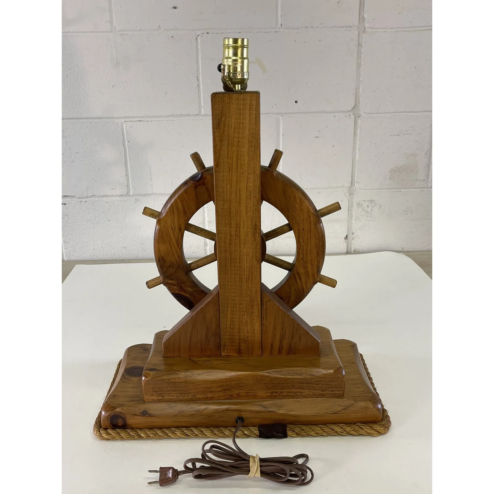 Nautical Ships Wheel Wood Table Lamp - 2-b-Modern