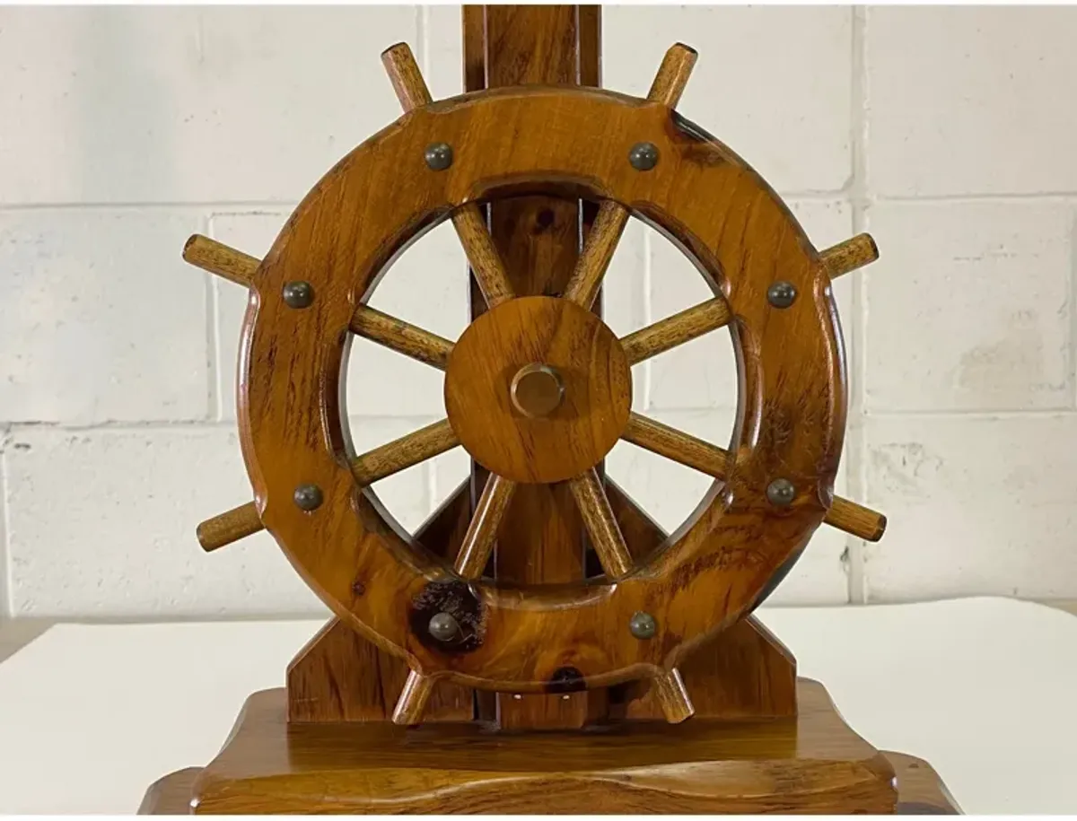 Nautical Ships Wheel Wood Table Lamp - 2-b-Modern