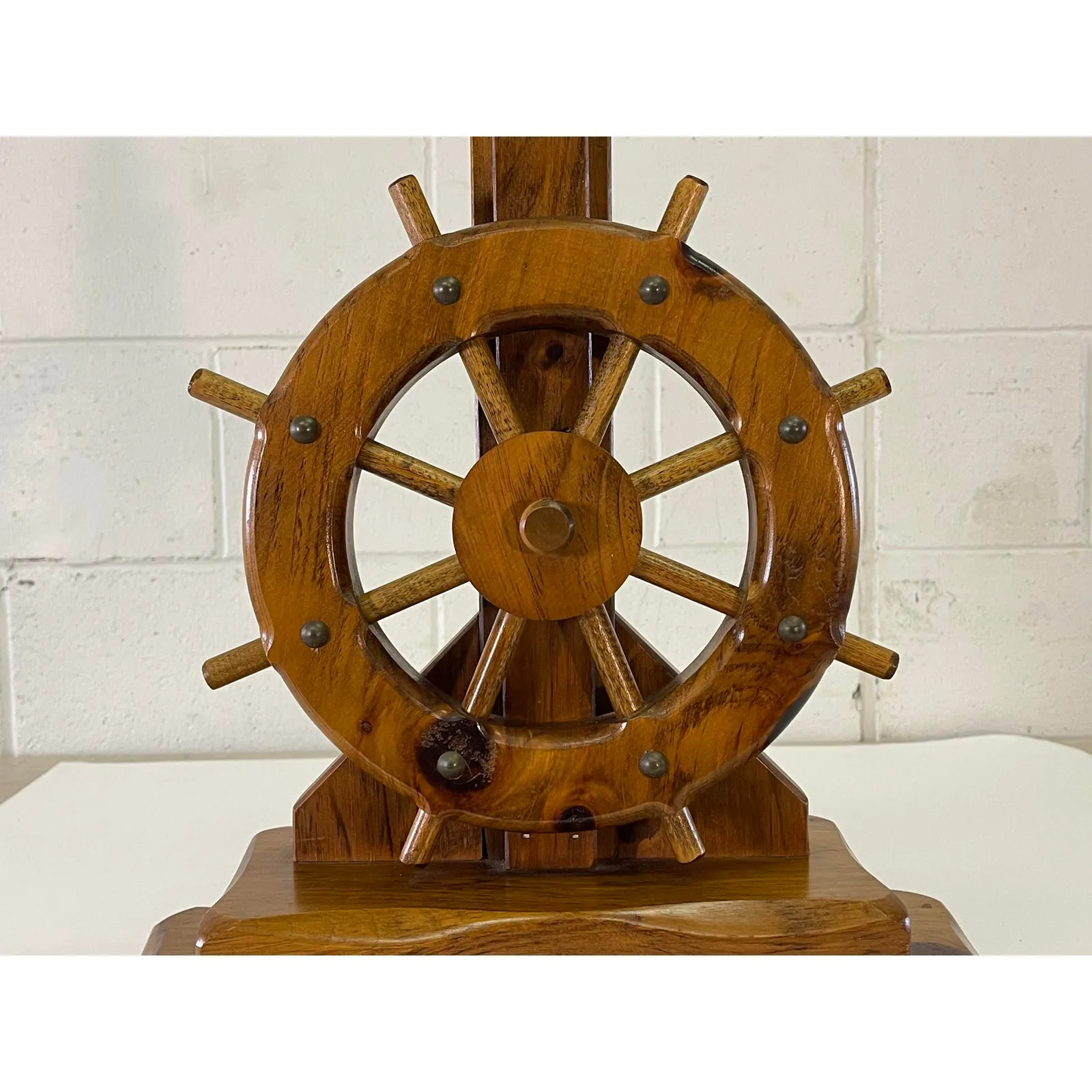 Nautical Ships Wheel Wood Table Lamp - 2-b-Modern