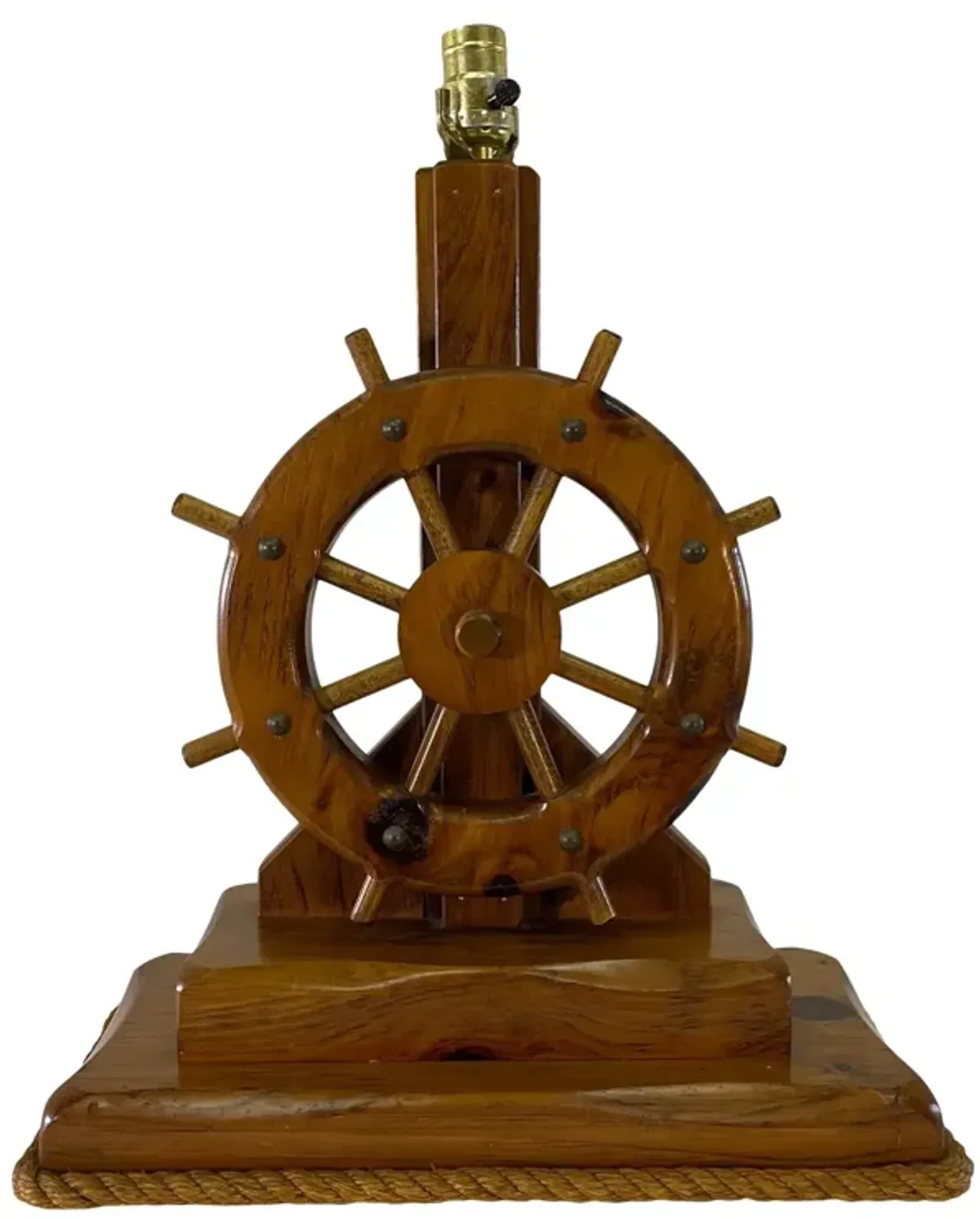 Nautical Ships Wheel Wood Table Lamp - 2-b-Modern