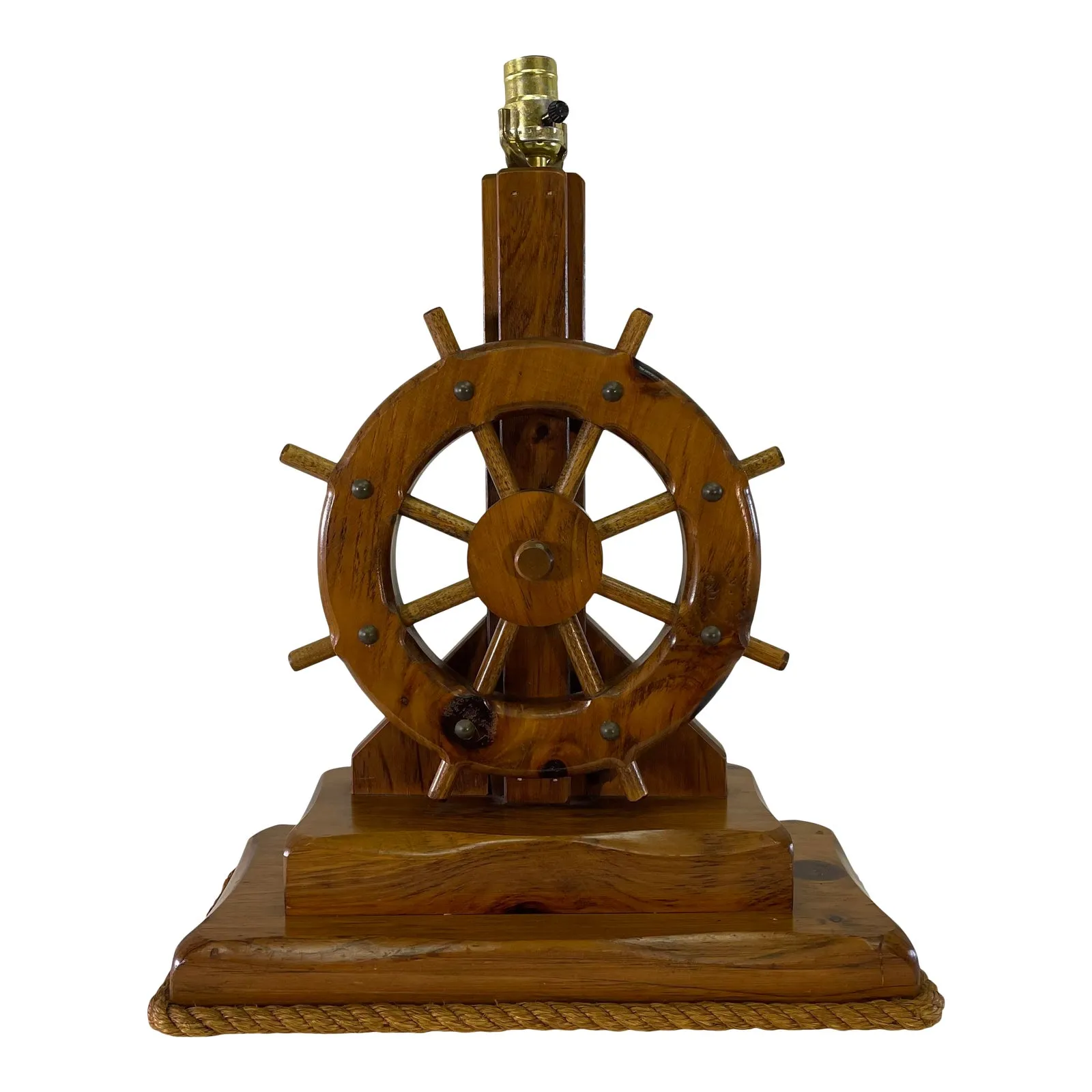 Nautical Ships Wheel Wood Table Lamp - 2-b-Modern