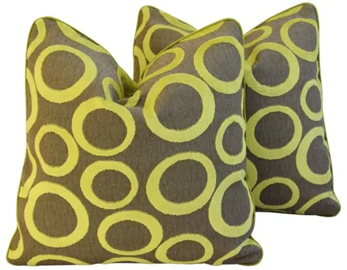 Contemporary Cut Velvet Pillows - Pr