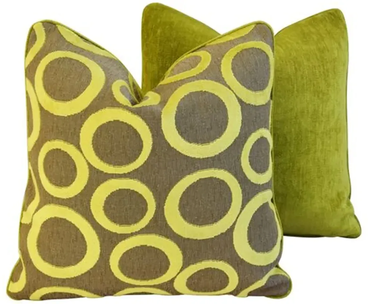 Contemporary Cut Velvet Pillows - Pr