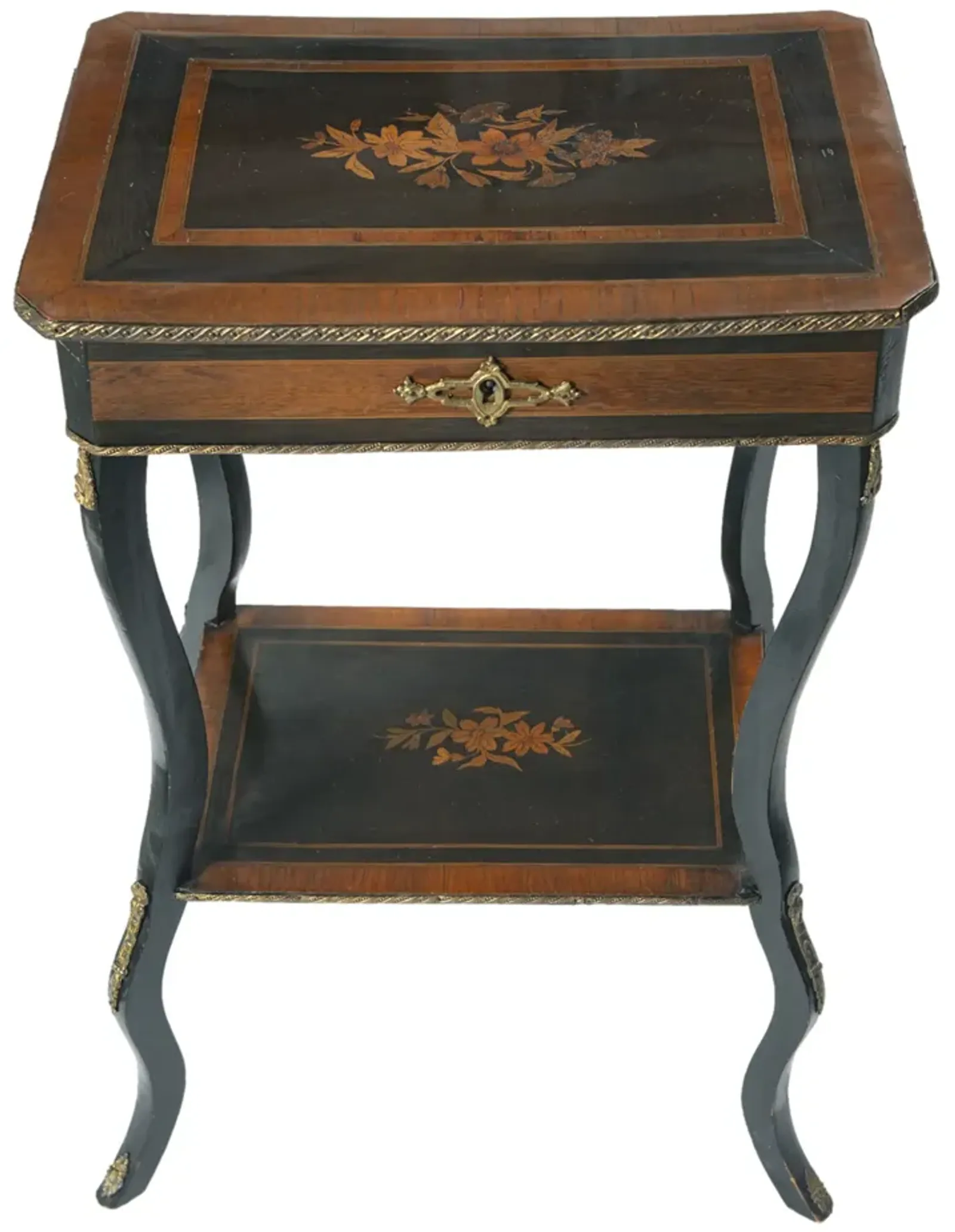 Dressing Table with Locked Compartment - Fleur de Lex Antiques - Black