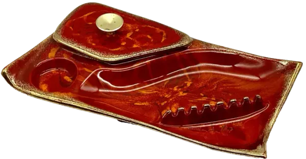 1960s Red & Gold Desk Set - Pilar Collection