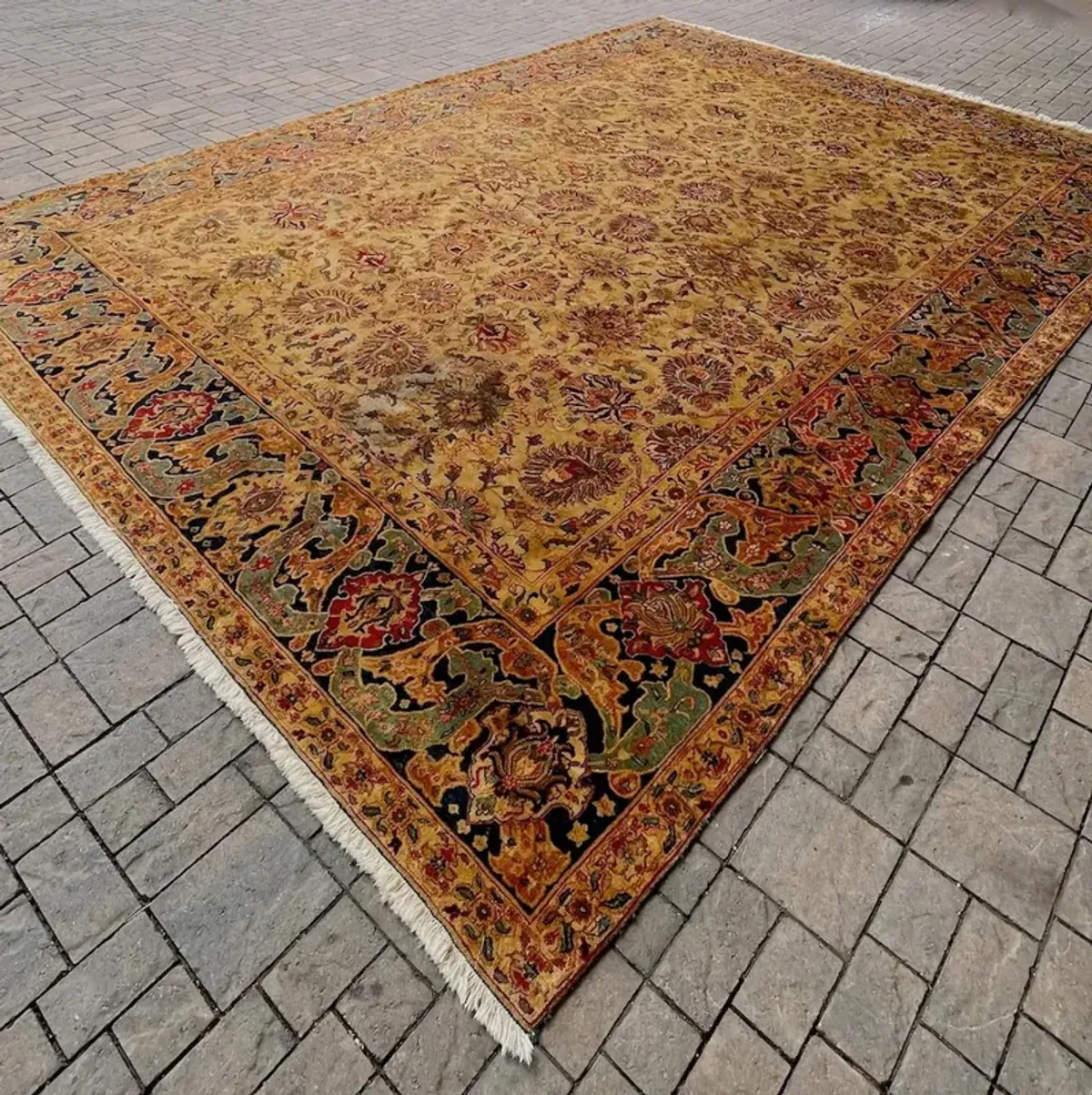 Large Paisley And Floral Persian Rug - Vermilion Designs - Brown - Brown