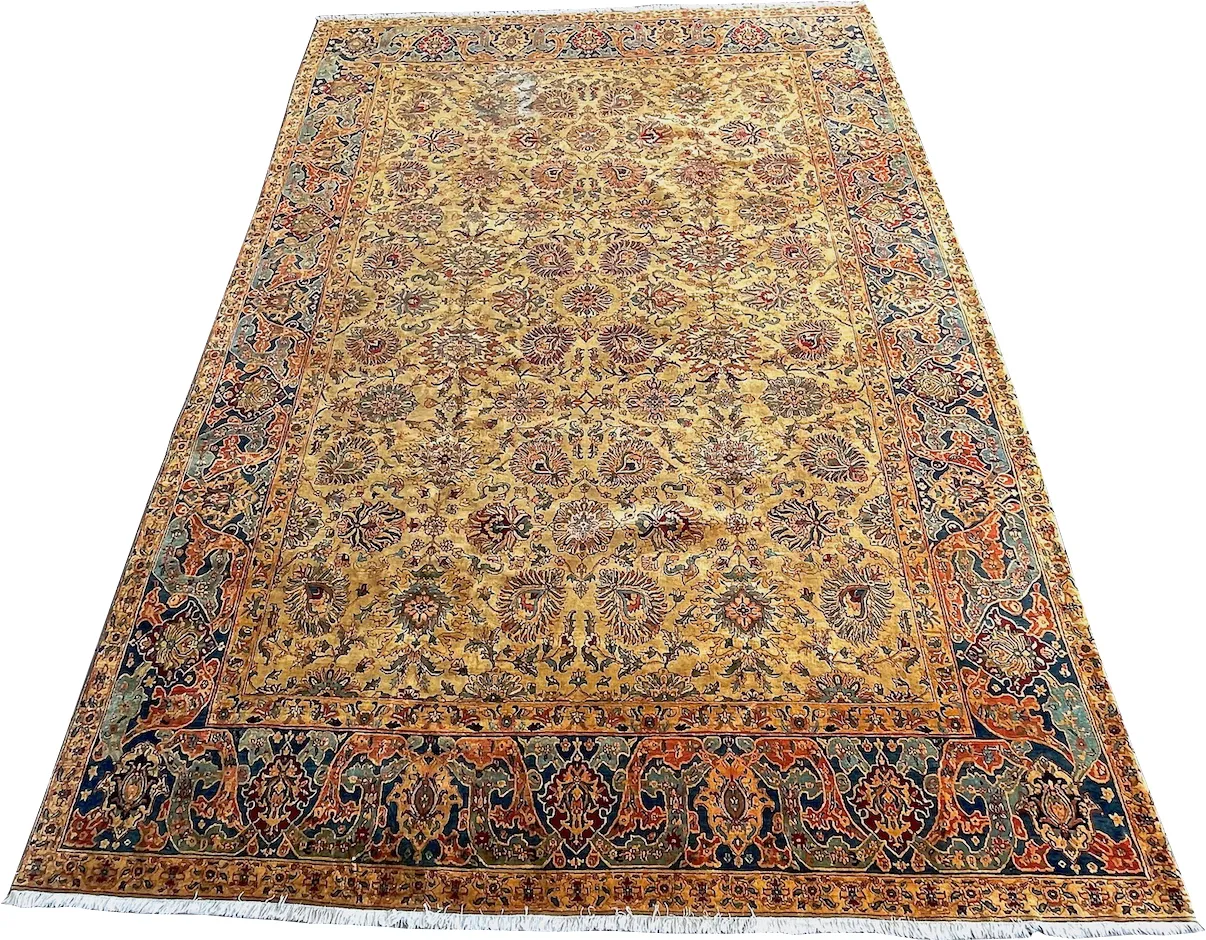 Large Paisley And Floral Persian Rug - Vermilion Designs - Brown - Brown