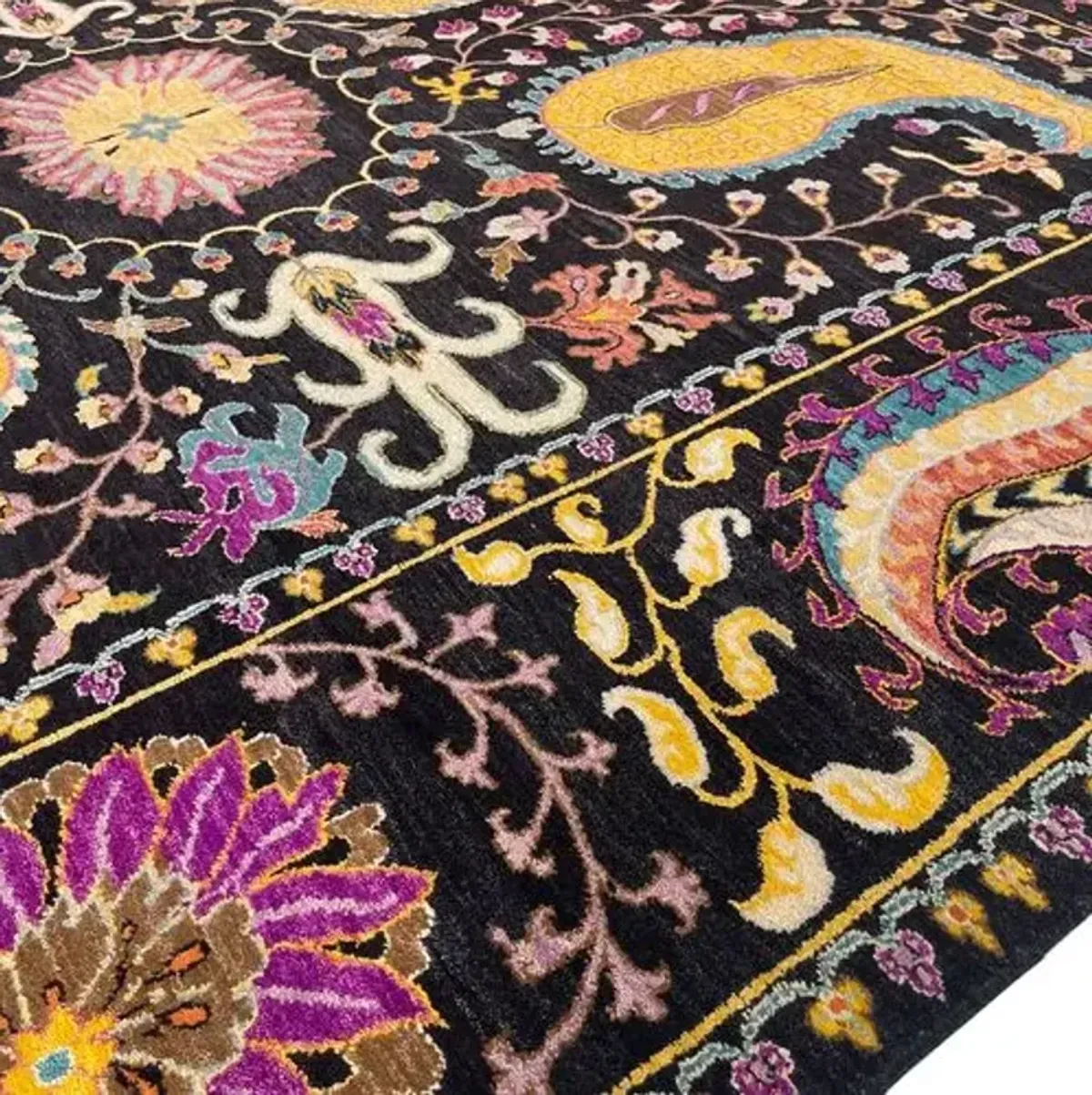 8'x10' Sari Rug - Black - F.J. Kashanian - Black