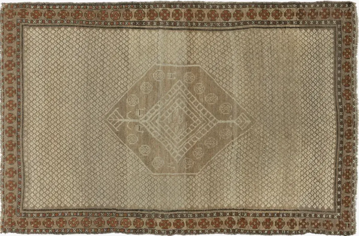 4'4"x6'10" Persian Serab Rug - Beige - Beige