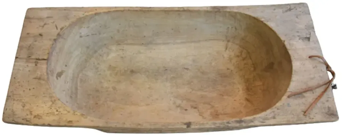 European Carved Harvest Dough Bowl - Brown