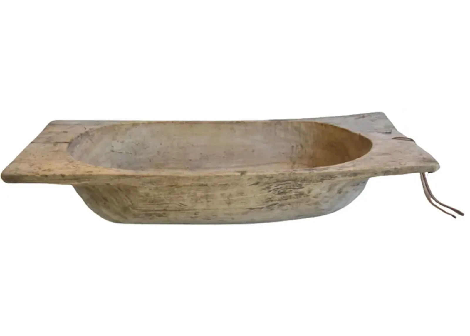 European Carved Harvest Dough Bowl - Brown