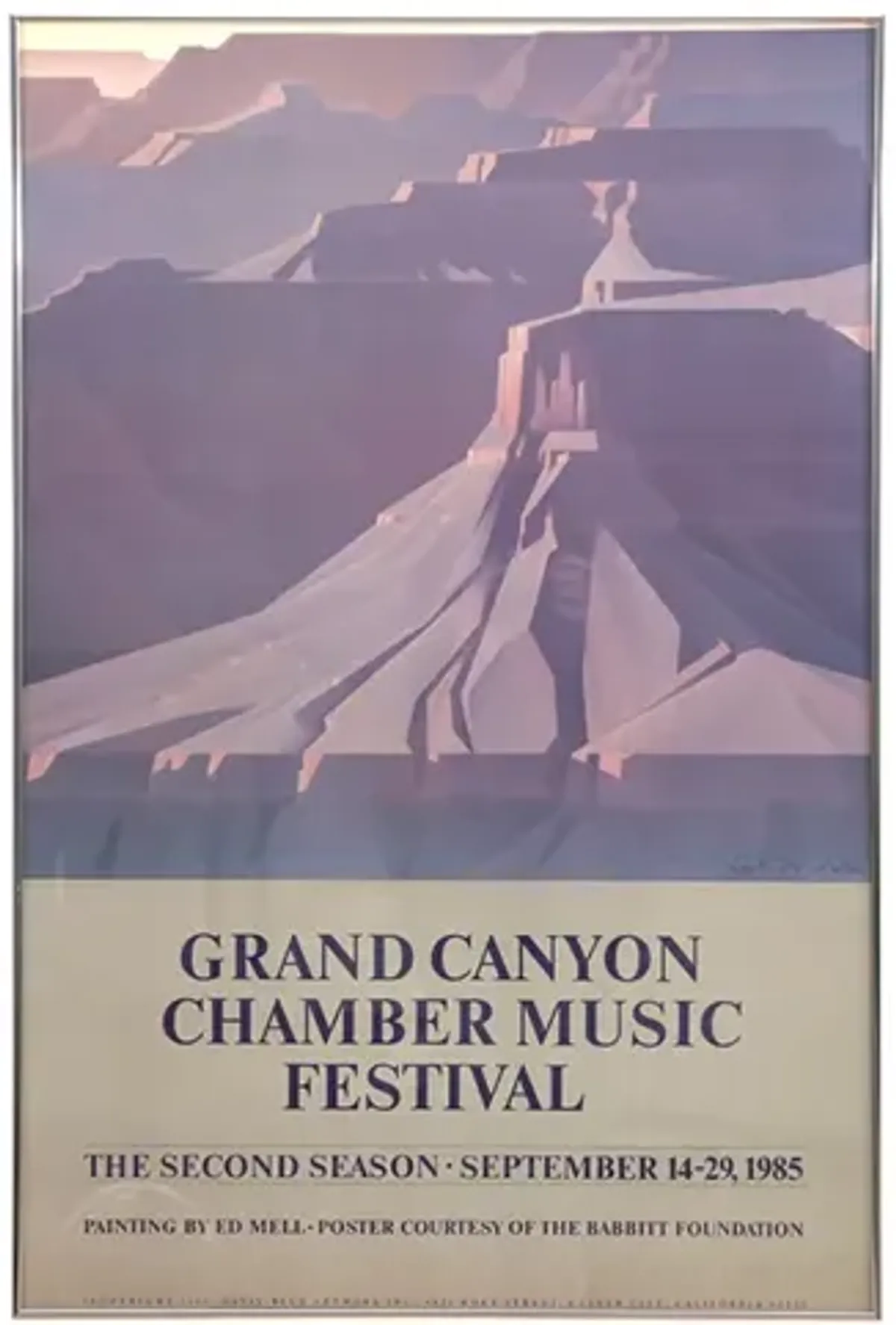 1985 Grand Canyon Chamber Music Poster - Interesting Things - Purple