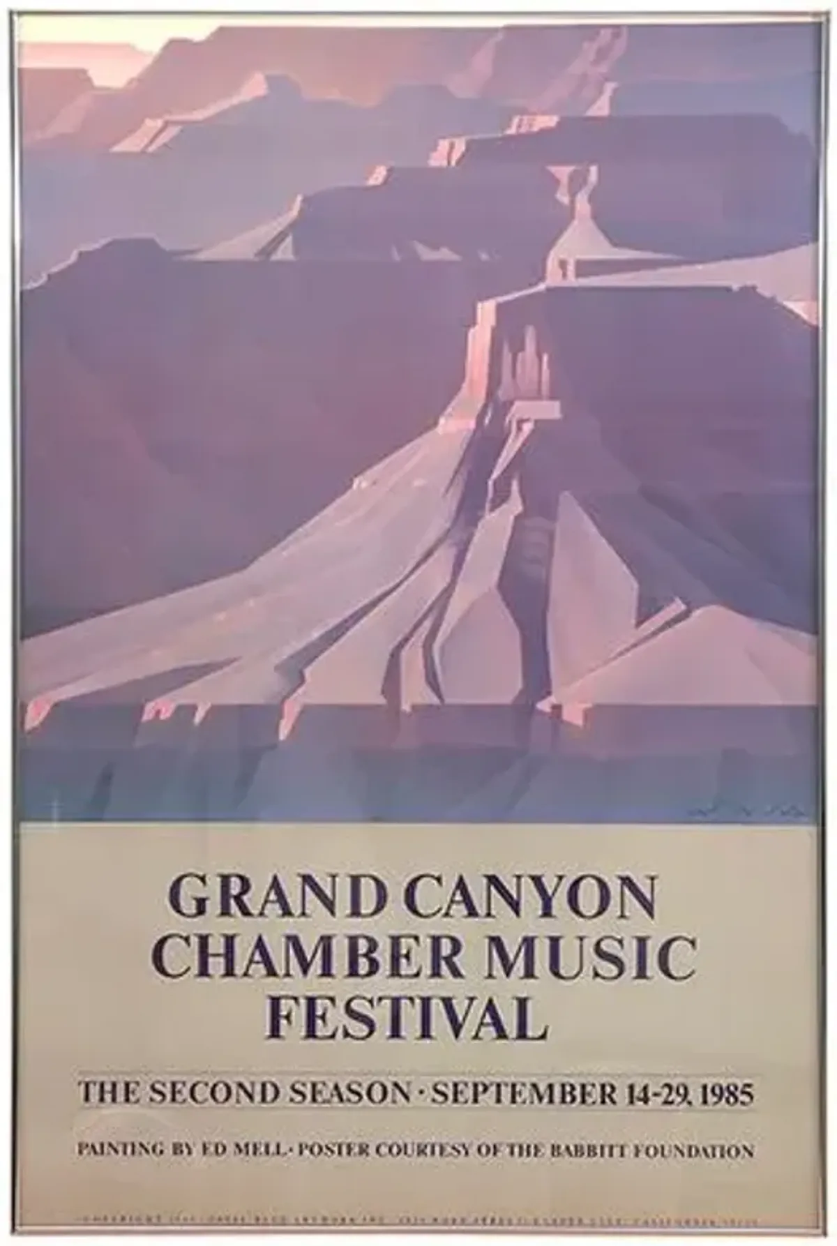 1985 Grand Canyon Chamber Music Poster - Interesting Things - Purple